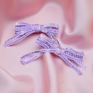 Purple Hair Bow Clips
